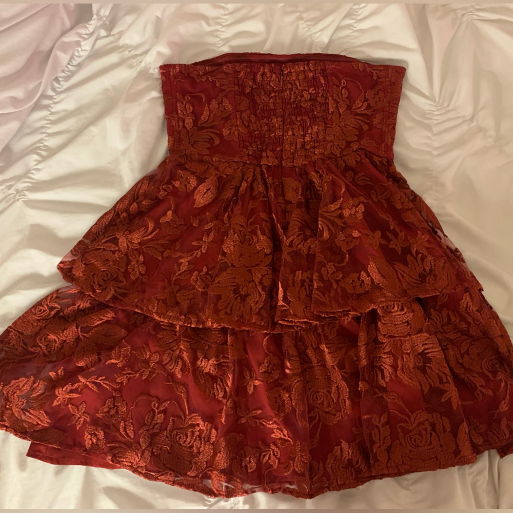 Altar’d State Strapless Red Dress - Picture 3 of 3